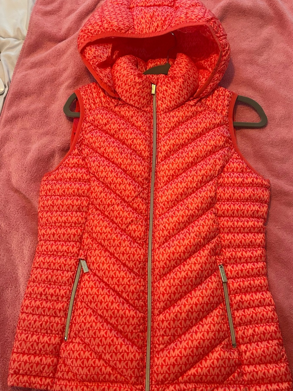 Michael Kors Sea Coral Quilted Logo Puffer Vest